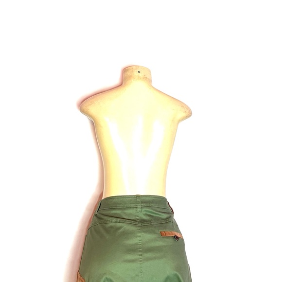 BRAND NEW ANTHROPOLOGIE MEADOW RUE ARMY GREEN PATCHED A LINE SKIRT SZ 10 - Picture 6 of 7